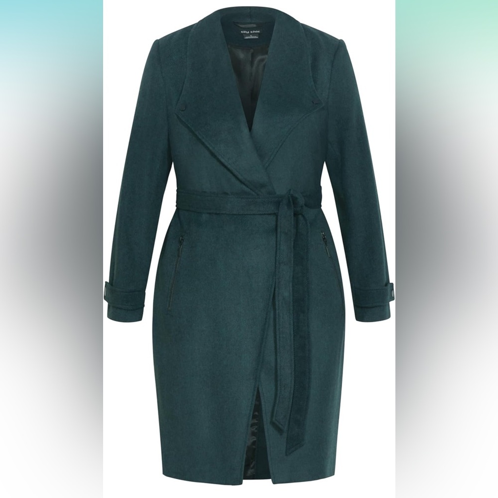 CITY CHIC Plus Size Coat-Isabella, Emerald, 24